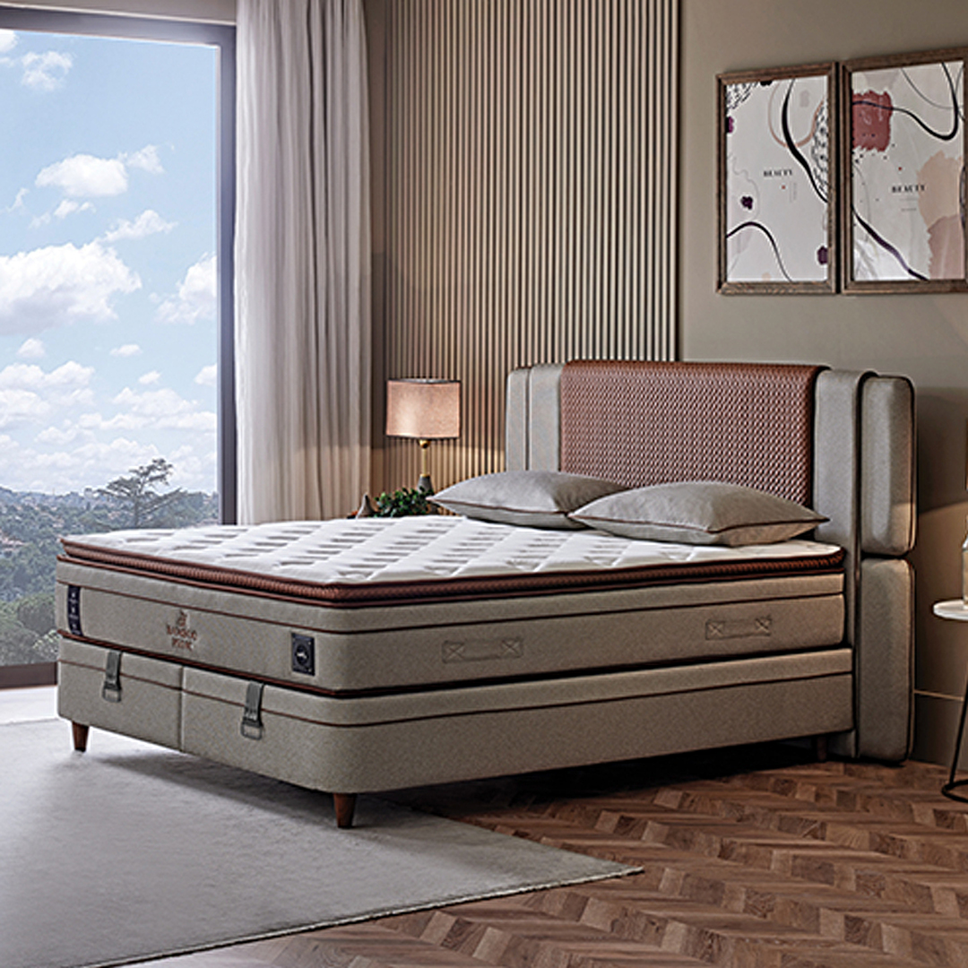 Bamboo Pedic 3'lü Set Yatak Baza Başlık, 180x200 cm